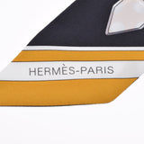 HERMES エルメス ツイリー  ベルト柄 黒系 レディース シルク100％ スカーフ 新品 銀蔵