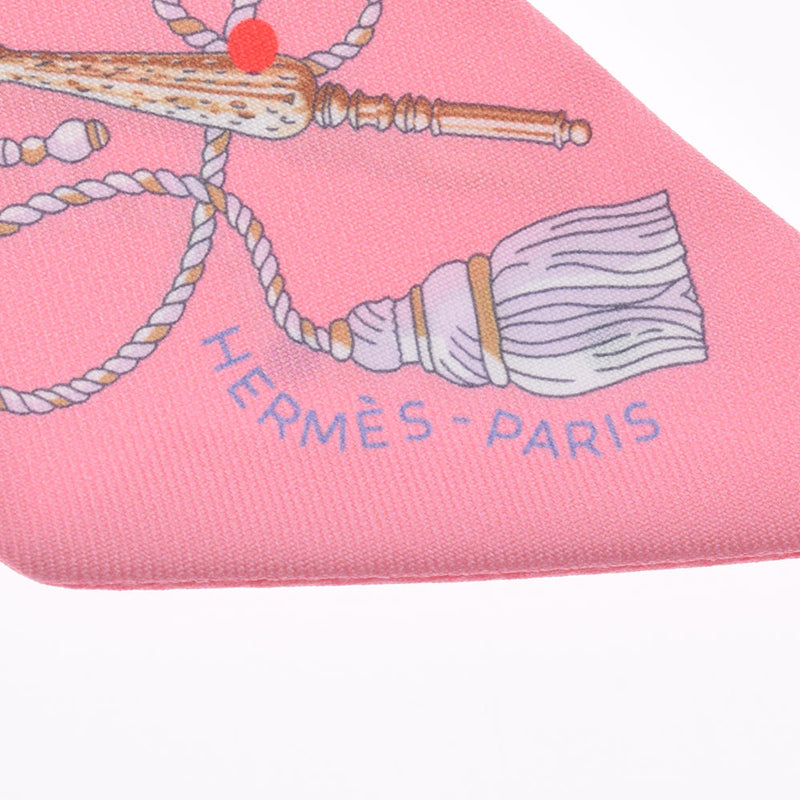 HERMES エルメス ツイリー  鍵柄 ピンク レディース シルク100％ スカーフ 新品 銀蔵
