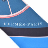 HERMES エルメス ツイリー SPRINGS SPRINGS BAGUE 青系 レディース シルク100％ スカーフ 新品 銀蔵