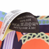 HERMES エルメス ツイリー Fantaisie D'etriers オレンジ/ブルー レディース シルク100％ スカーフ 新品 銀蔵