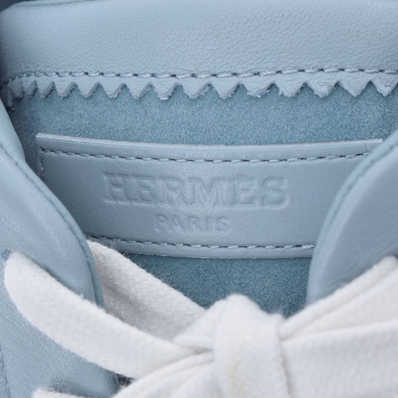 HERMES エルメス バウンシング サイズ43 ブルーグレー メンズ レザー スニーカー 新品 銀蔵
