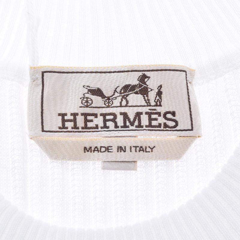 HERMES エルメス RAYURES SUNSET 白/黄/オレンジ サイズL メンズ コットン100％ 半袖Ｔシャツ 新品 銀蔵