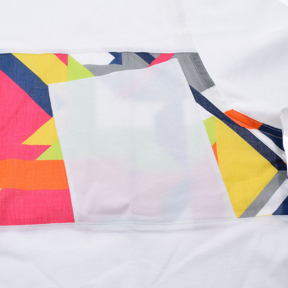 エルメスPOCHE EN RAYURE 白 メンズ コットン100％ 半袖Tシャツ