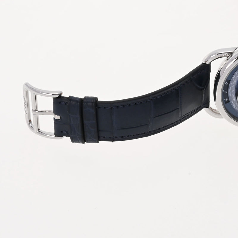 HERMES エルメス アルソールタンヴォヤジャー 2022年新作 AR10.510 メンズ SS/革 腕時計 自動巻き ブルー文字盤 新品 銀蔵