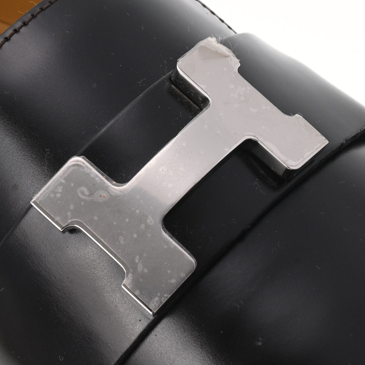 エルメスモカシン パリ サイズ43 マロン シルバー金具 メンズ レザー