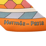 HERMES エルメス ツイリー LES MURMURES DE LA FORET オレンジ/ジョーヌヴィフ/ヴェールドグリス レディース シルク100％ スカーフ 新品 銀蔵