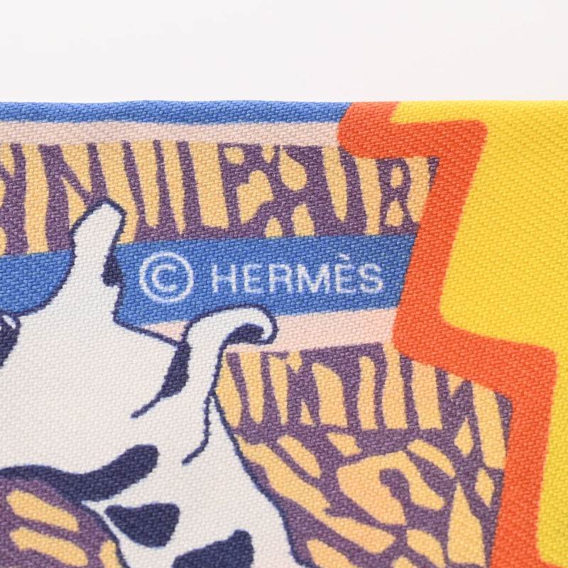 HERMES エルメス ツイリー EN LIBERTE ! ジョーヌヴィフ/ブルー/ルージュ レディース シルク100％ スカーフ 新品 銀蔵