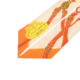 HERMES エルメス ツイリー BRIDES de GALA APPLIQUE PIQUE クリーム/オレンジ/ジョーヌヴィフ レディース シルク100％ スカーフ 新品 銀蔵