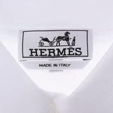 HERMES エルメス メンズポロシャツ  半袖  白 サイズL メンズ コットン100％ ポロシャツ 新品 銀蔵