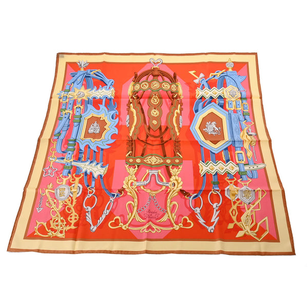 エルメスカレ90 BRIDES ET DESTIN バーミリオン/ローズ/ブルーシエル