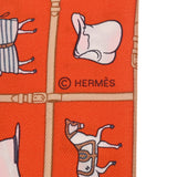 HERMES エルメス ツイリーCOUVERTURES ET TENUES ヴァーミリオン/ベージュ 061356S レディース シルク100％ スカーフ 新品 銀蔵