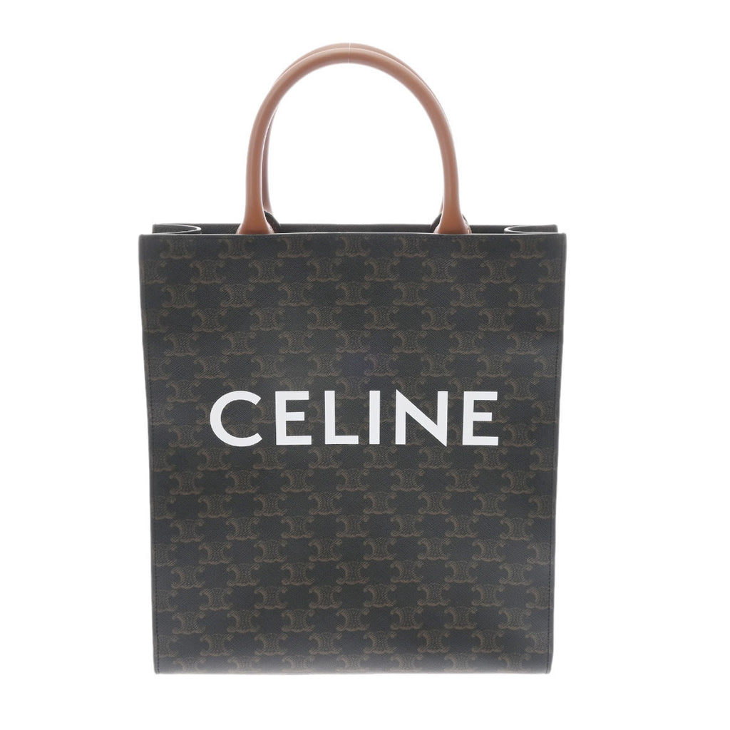 CELINE セリーヌ トリオンフ バーティカルカバ スモール 黒/茶 ゴールド金具 191542 レディース PVC レザー トートバッグ 未使用  銀蔵