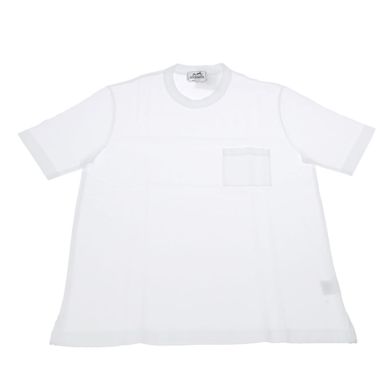 エルメスクルーネック Tシャツ H刺繍 Lサイズ 白 メンズ コットン100 ...