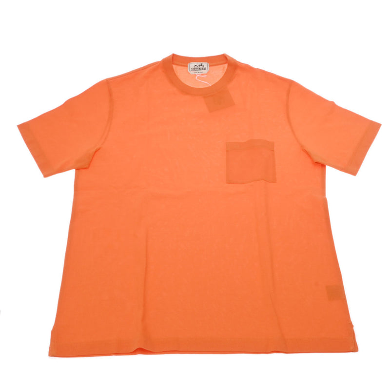 HERMES(エルメス)　長袖Tシャツ　オレンジ×オフホワイト胸囲465cm