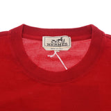 HERMES エルメス クルーネック Tシャツ H刺繍 Lサイズ ルージュヴィフ メンズ コットン100％ 半袖Ｔシャツ 新品 銀蔵
