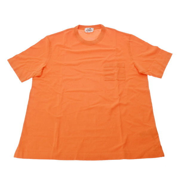 エルメスクルーネック Tシャツ H刺繍 XXXLサイズ オレンジ メンズ 