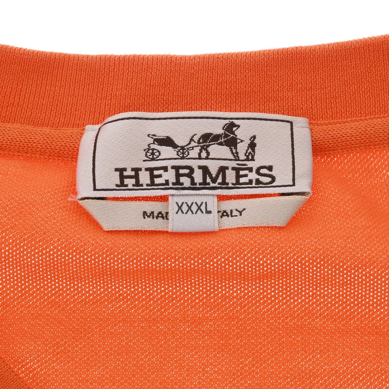 HERMES エルメス クルーネック Tシャツ H刺繍 XXXLサイズ オレンジ メンズ コットン100％ 半袖Ｔシャツ 新品 銀蔵