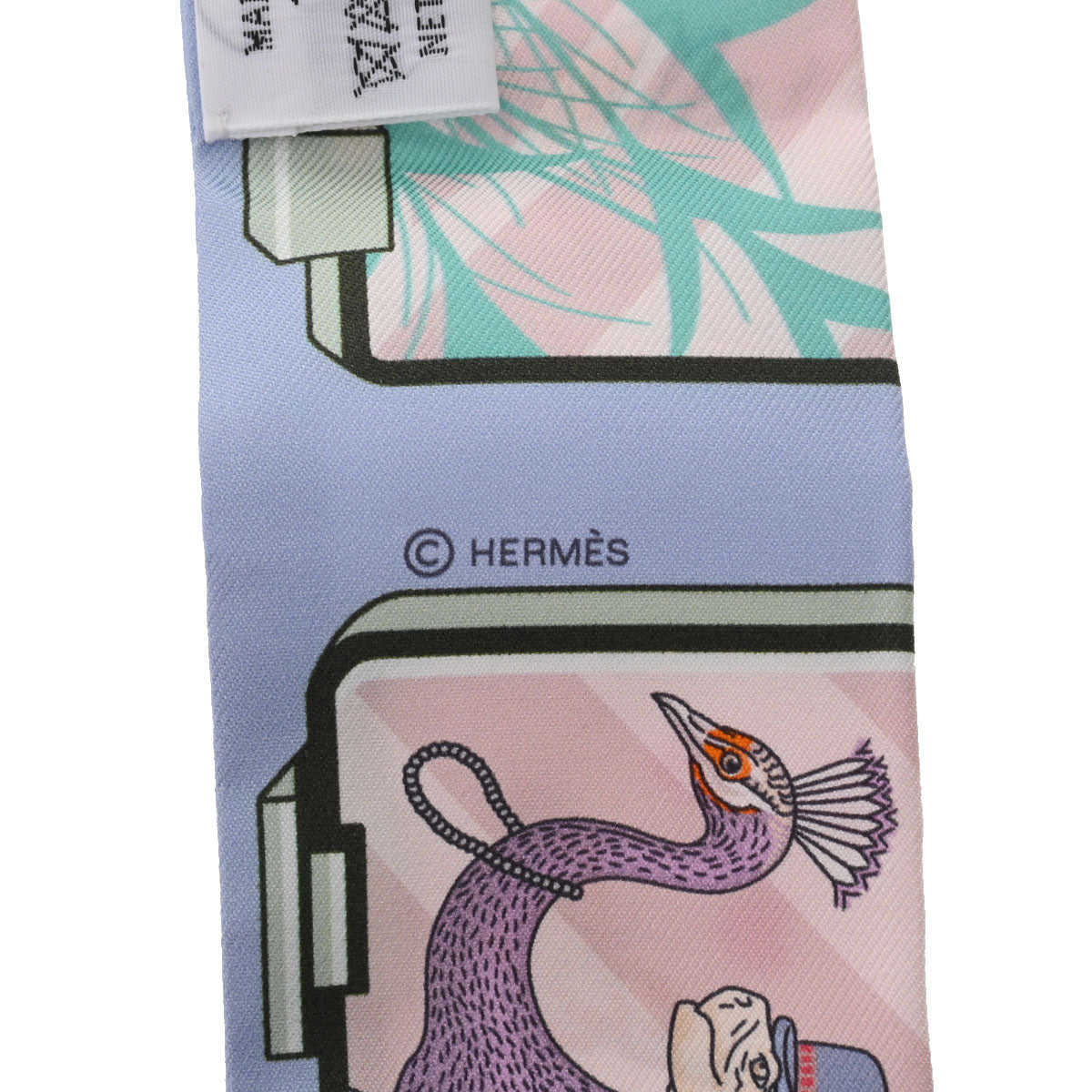 エルメスツイリー Hermes Story 水色/ピンク レディース シルク100