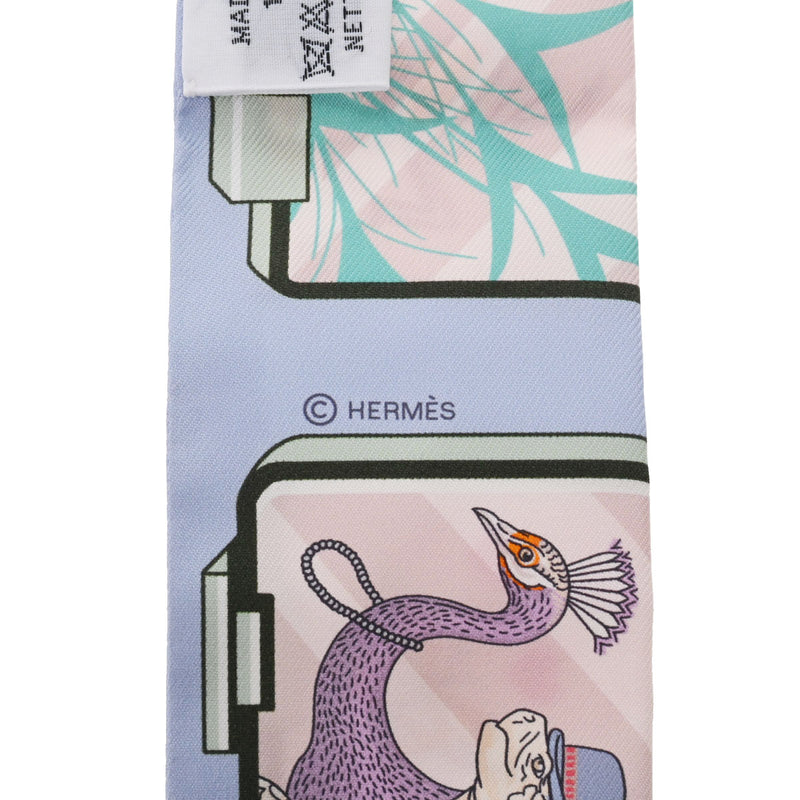 エルメスツイリー Hermes Story 水色/ピンク レディース シルク100