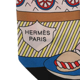 HERMES エルメス ツイリー チャーム パティスリー フランセーズ ブラック/ホワイト/ブルー ゴールド金具 レディース シルク100％ スカーフ 新品 銀蔵