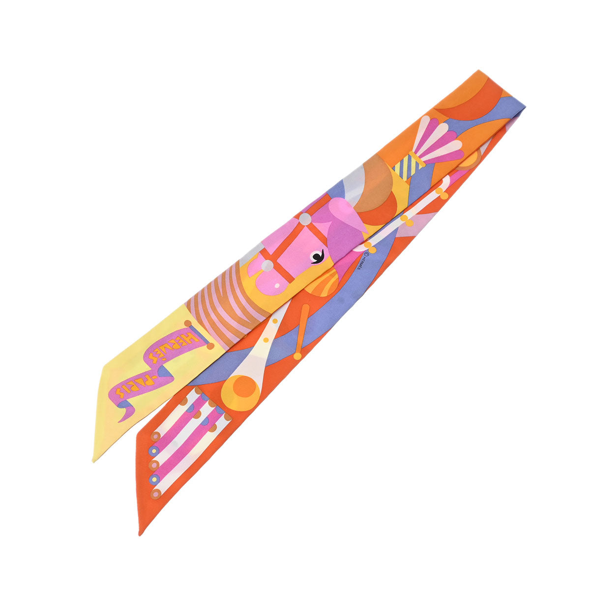 エルメスツイリー Parade en Fanfare オレンジ/黄 レディース シルク