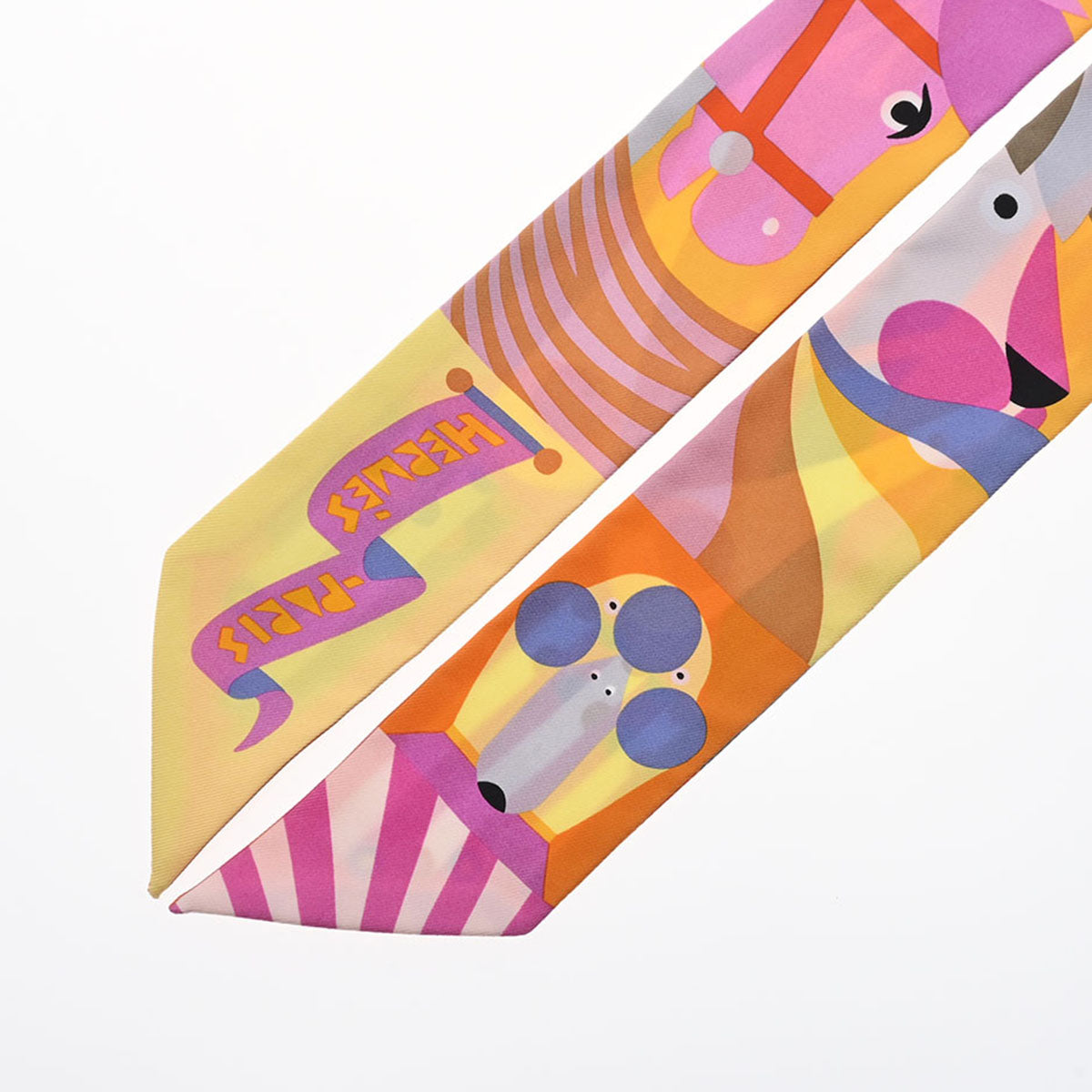 エルメスツイリー Parade en Fanfare オレンジ/黄 レディース シルク