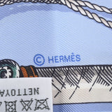 HERMES エルメス ツイリー Cavalcades 騎馬行進 水色 レディース シルク100％ スカーフ 未使用 銀蔵