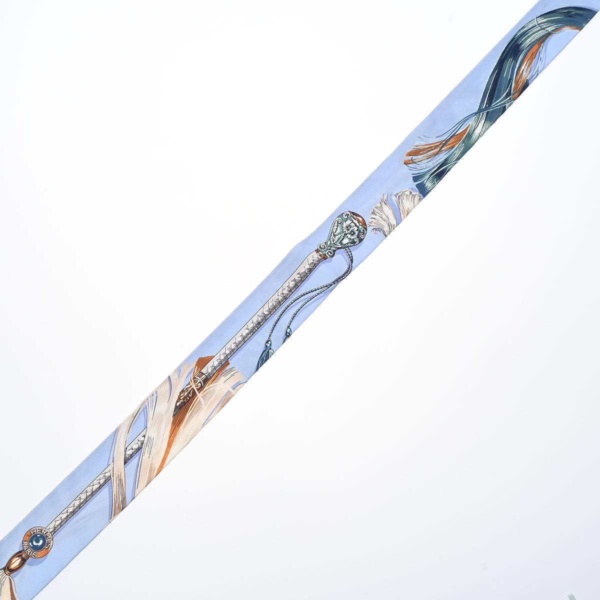 エルメス ツイリー スカーフ シルク100 水色 エルメスツイリー Cavalcades 騎馬行進 水色 レディース シルク