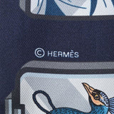 HERMES エルメス ツイリー HERMES STORY HERMES ネイビー系 レディース シルク100％ スカーフ 未使用 銀蔵