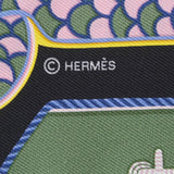 HERMES エルメス ツイリー Epaulettes de Gala 黒/オレンジ/ピンク系 レディース シルク100％ スカーフ 未使用 銀蔵