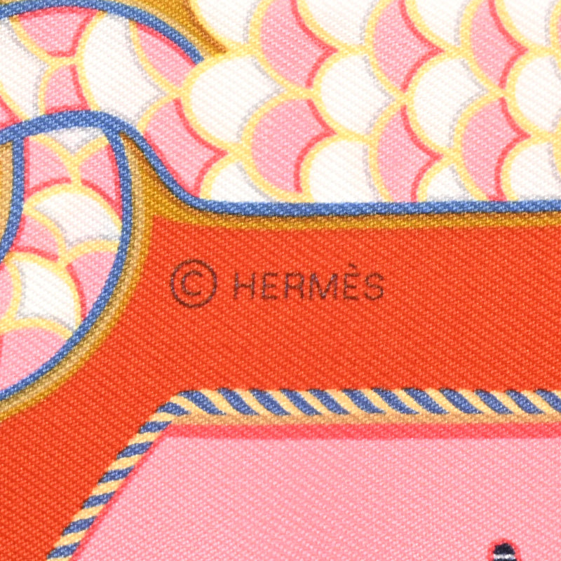 HERMES エルメス ツイリー Epaulettes de Gala オレンジ系 レディース シルク100％ スカーフ 未使用 銀蔵