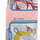 HERMES エルメス ツイリー HERMES STORY ローズ/ブルー/ジョーヌ レディース シルク100％ スカーフ 新品 銀蔵