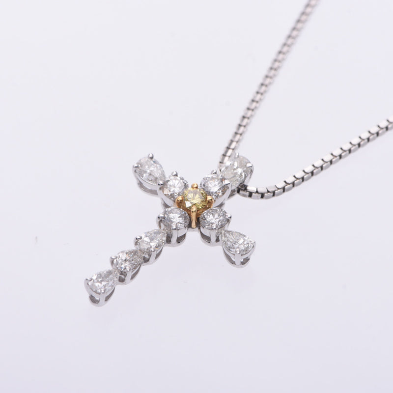 その他 ファンシークロス ダイヤ0.93/0.07ct ユニセックス K18WG/YG ネックレス Aランク 中古 銀蔵