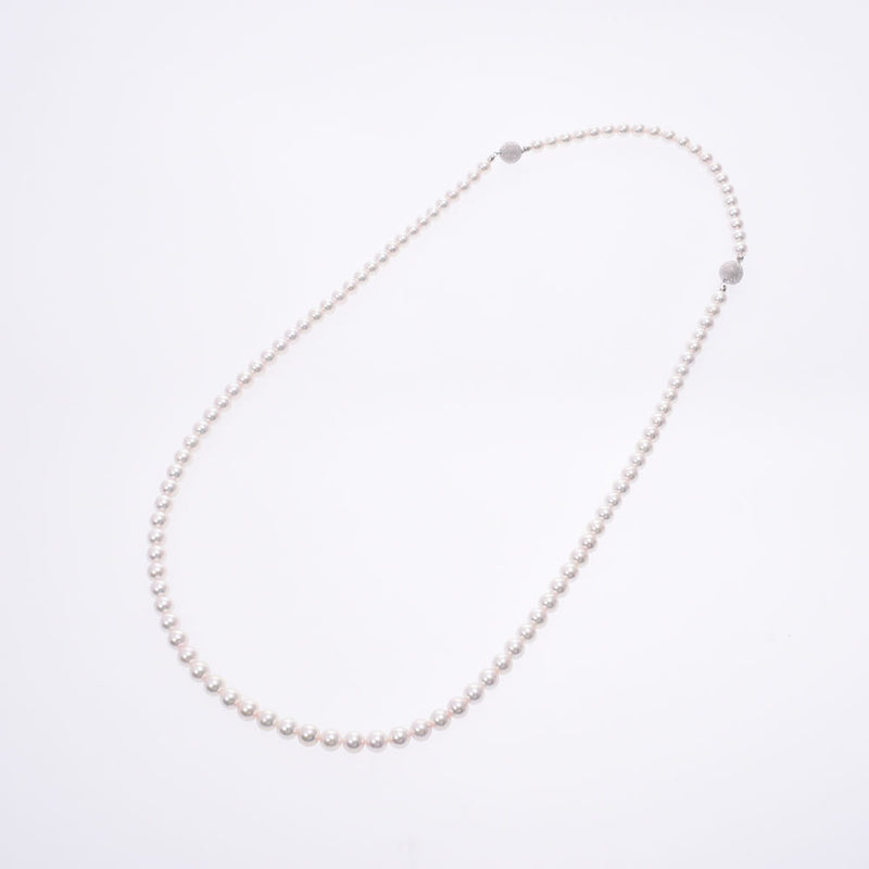 Others Long Flower Pearl Necklace Ladies SV Necklace A Rank Used Silgrin